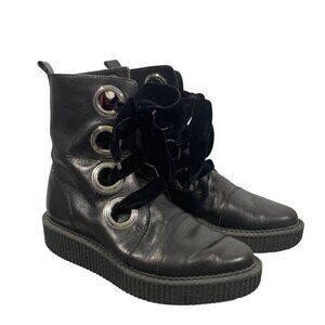 Marc by Marc Jacobs Black Leather combat Boots Size 37 designer fairy grunge